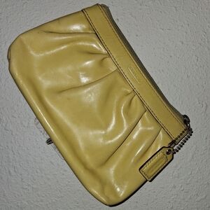 Coach Yellow Zipper Pouch